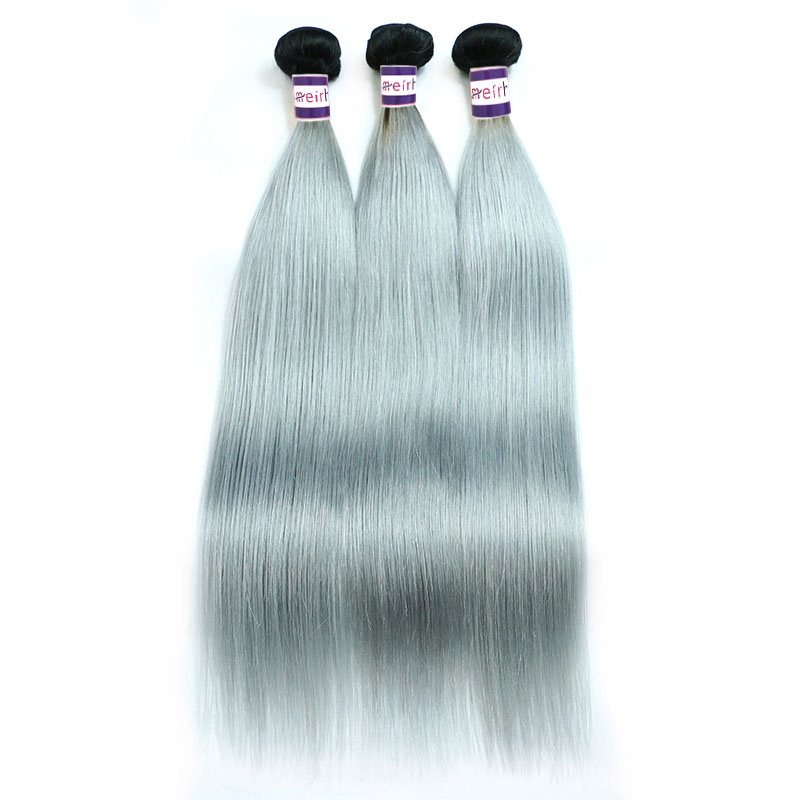 Ombre Hair Color Gray Brazilian Straight 1B/Grey